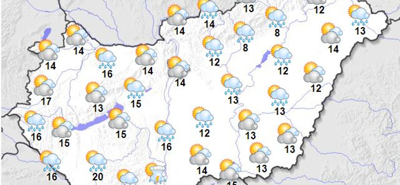 Országszerte esős, felhős időre kell számítanunk