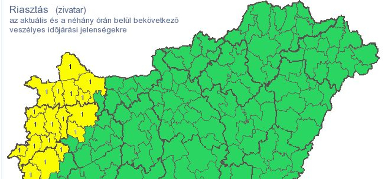 Vihar és jégeső is jöhet – elsőfokú figyelmeztetést adtak ki Nyugat-Magyarországra