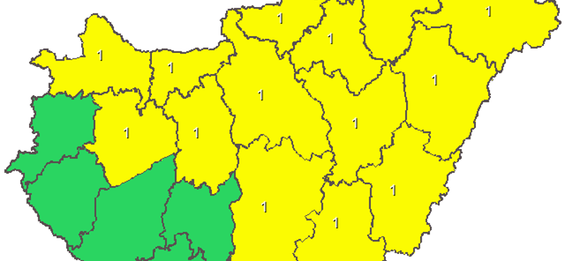 Térkép: figyelmeztetést adtak ki az ország nagy részére