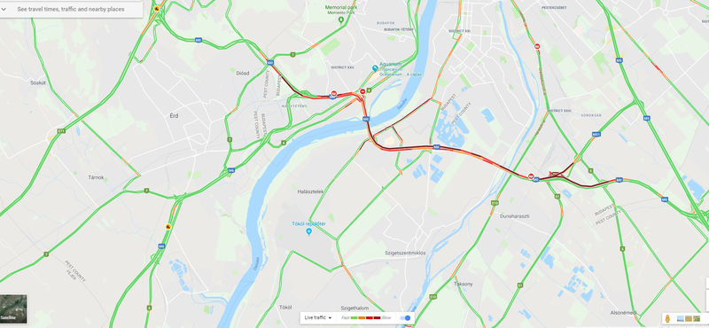 12 kilométeres a dugó az M0-s déli szakaszán