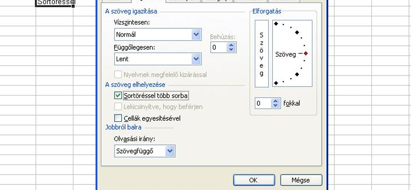 Excel-tipp: sortörés a cellában, a lehető legegyszerűbben