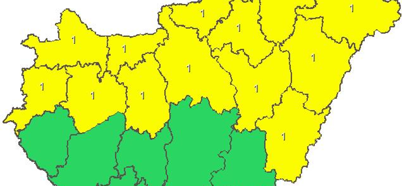 Figyelmeztetést adtak ki holnapra Budapestre és 13 megyére 
