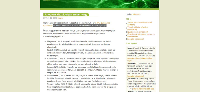 Az alvási helyzetből is lehet következtetni a személyiségre?