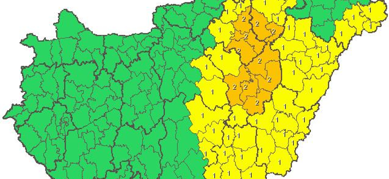 Riasztást adtak ki több megyére, 4-5 centis jég is eshet