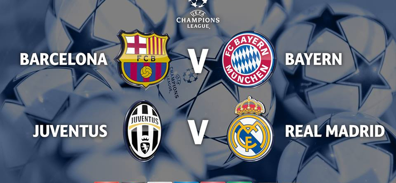 Barca-Bayern, és Juve-Real lesz a BL-elődöntőben