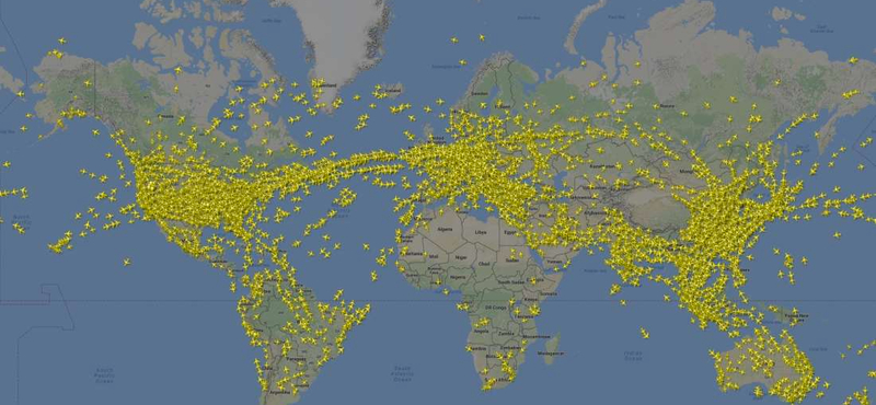 A chemtrailhívők sokkot kapnak ettől az animációtól: 200 ezernél is több gép volt a levegőben