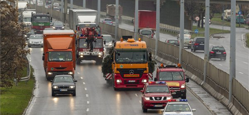 Így tették helyére a Kossuth téri karácsonyfát – fotók