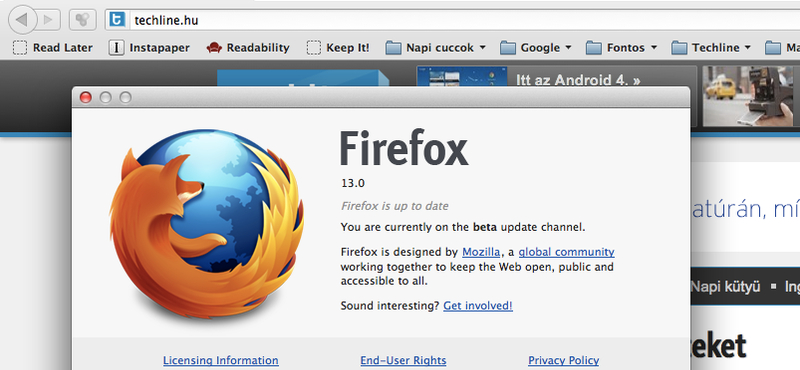 Letölthető a Firefox 13 bétája is