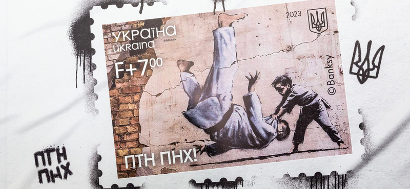 Banksy Putyinos falfirkájából is ukrán bélyeg lett