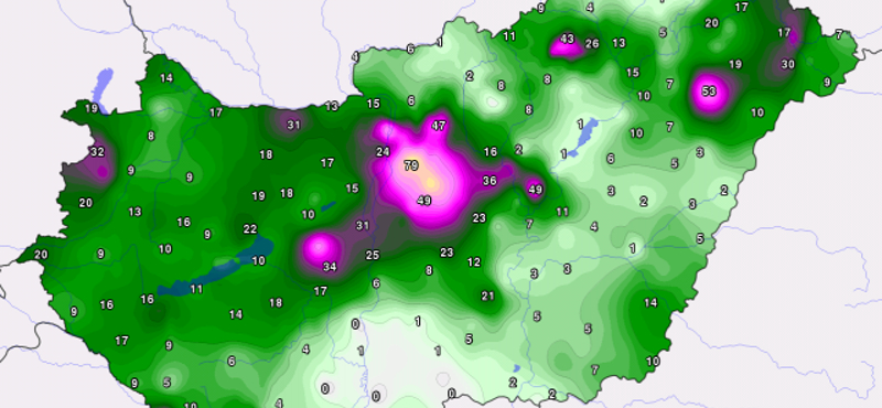 Óriási esőfolt takarta el Budapestet – csapadéktérkép