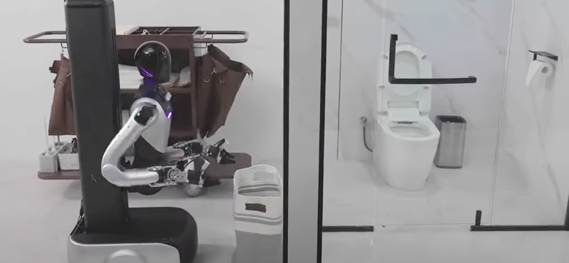 Porszívózik, WC-t takarít, pakol: itt új kínai robot, ami elveheti az ember munkáját – videó