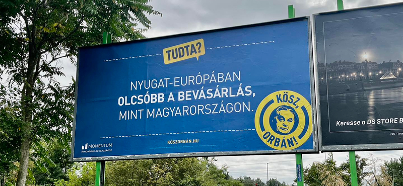 Nyugat-Európában olcsóbb a bevásárlás, mint Magyarországon! Plakátkampányt indított a Momentum