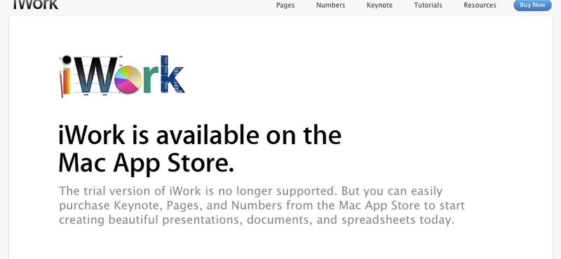 Eltüntette az Apple az iWork és az Aperture próbaverzióit