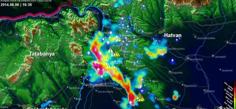 Vörös foltként csapott le a vihar Budapestre – radarkép