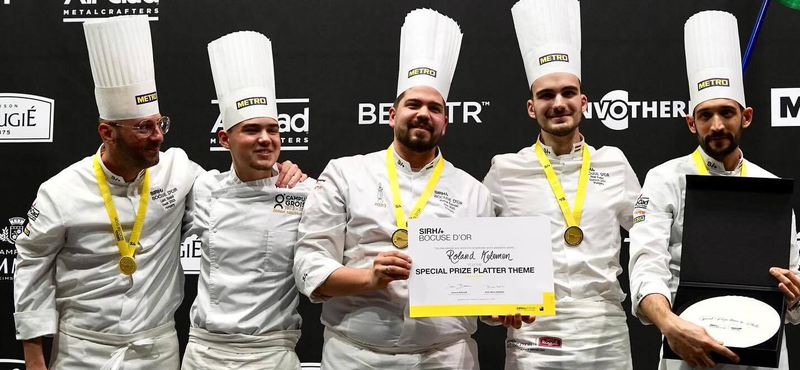 Díjat nyert a magyar csapat a Bocuse d’Or döntőjében