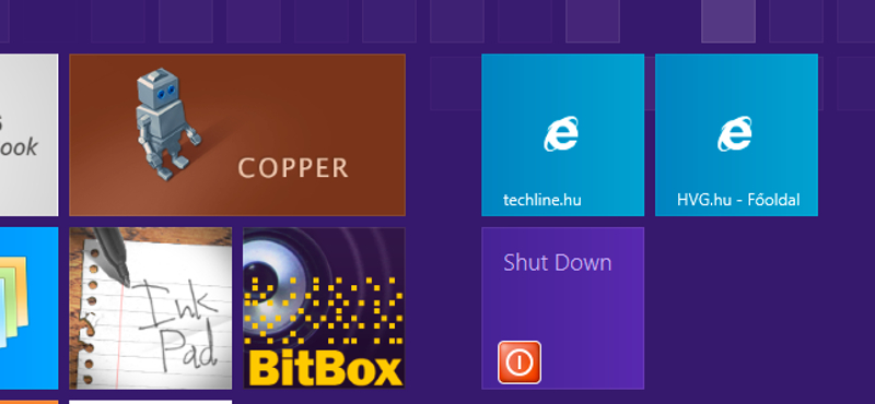 Windows 8 tipp: így helyezhetjük el a Shut down menüpontot a Start képernyőn
