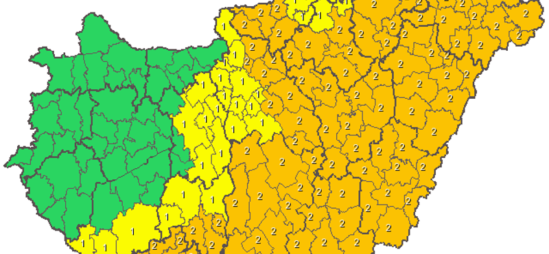 Kétharmada lehet az ónos esőnek Magyarországon - térkép