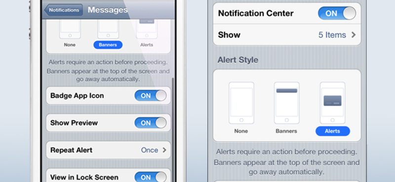 iOS 5 tipp: alkalmazásonként is megszabható, hogyan kapjuk az üzeneteket