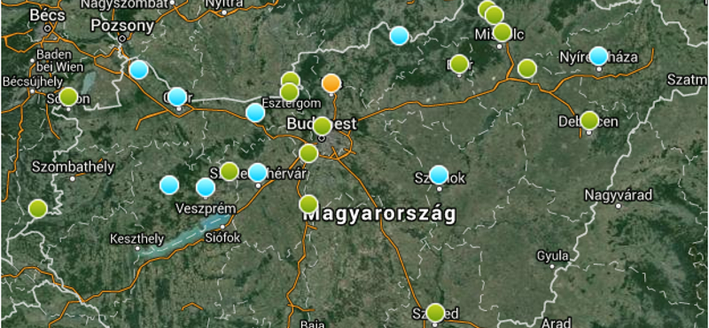 Egészségtelen a levegő Vácon, és 16 másik városban is baj van vele - térkép