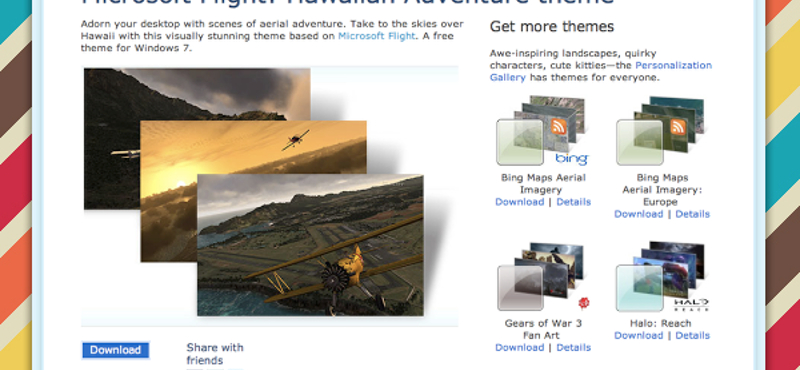 Letölthető Microsoft Flight téma a Windowshoz