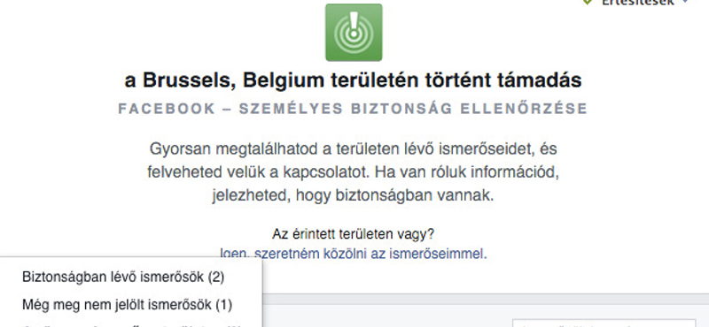 A brüsszeli terrortámadások miatt bekapcsolta a biztonságot ellenőrző funkcióját a Facebook