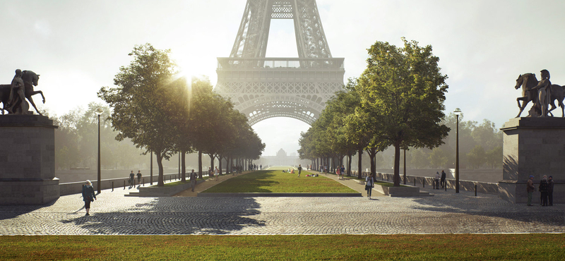 Az Eiffel toronynál sétált át a Szajna fölött egy kötéltáncos, 70 méter magasan