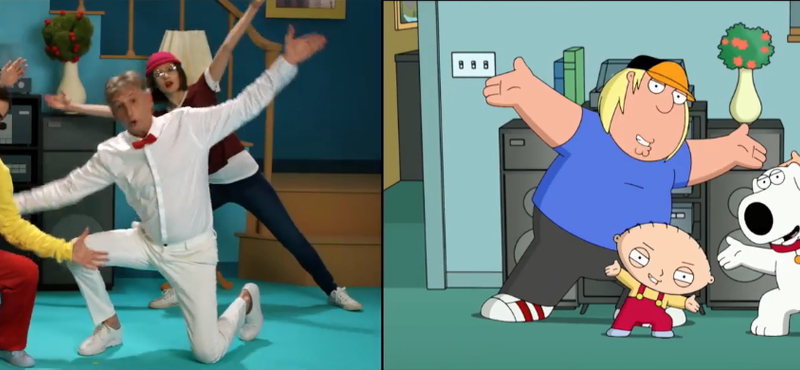 Magyar szinkronhangok hülyülnek a Family Guy főcímének élőszereplős verziójában