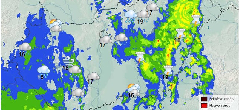 Riasztást adtak ki az ország harmadára – itt szakadhat le az ég