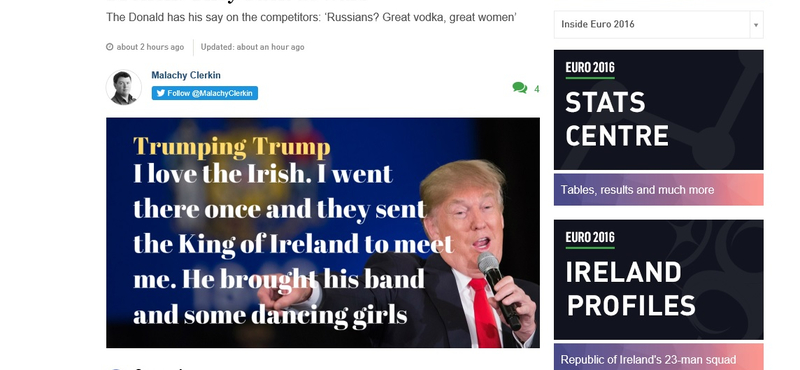 Orbánnal és Trumppal viccelődik az Irish Times a foci-Eb előtt