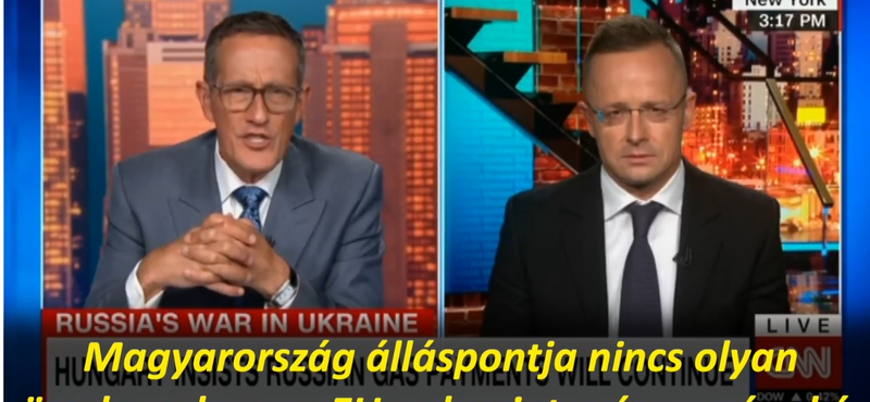 Szijjártó a CNN-en: Az ország orosz gázellátása nem filozófiai, ideológiai vagy politikai, hanem fizikai kérdés