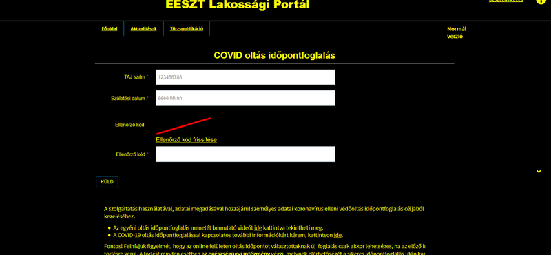 Hibás a Covid-oltás regisztrációs felületének gyengénlátó verziója