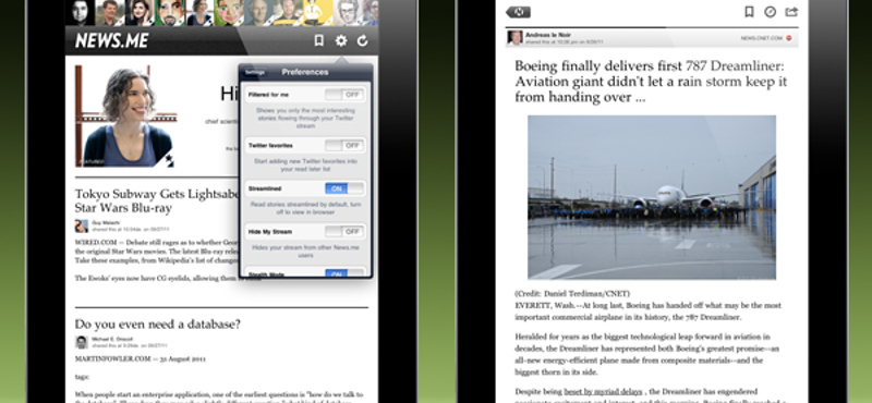 News.me ingyen: újabb Flipboard kihívó?