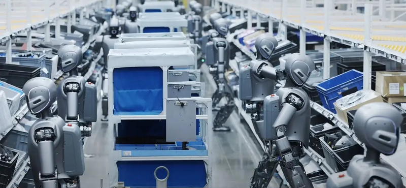 Csapatban dolgoznak a humanoid robotok egy kínai autógyárban – videó