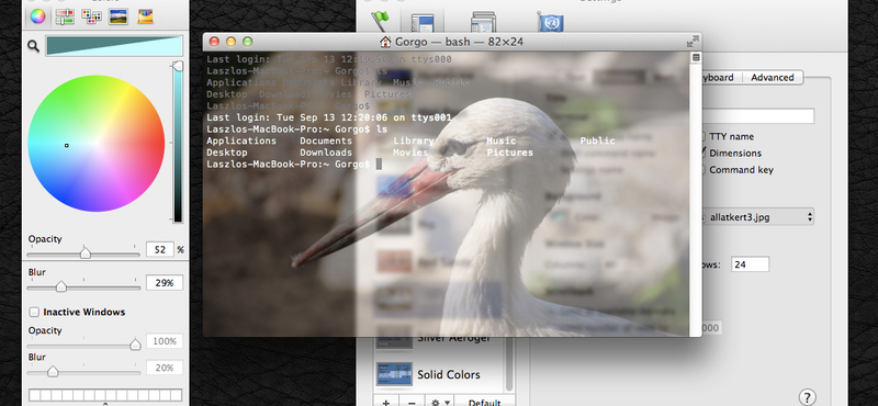Lion tipp: átlátszó és fotóval kiegészített Terminal ablak OS X-ben [videó]