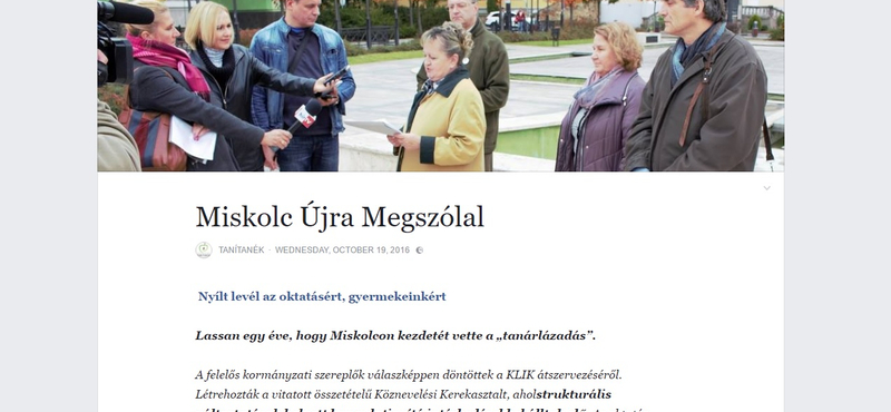 "Miskolc újra megszólal" - nyílt levelet írtak a tanárok