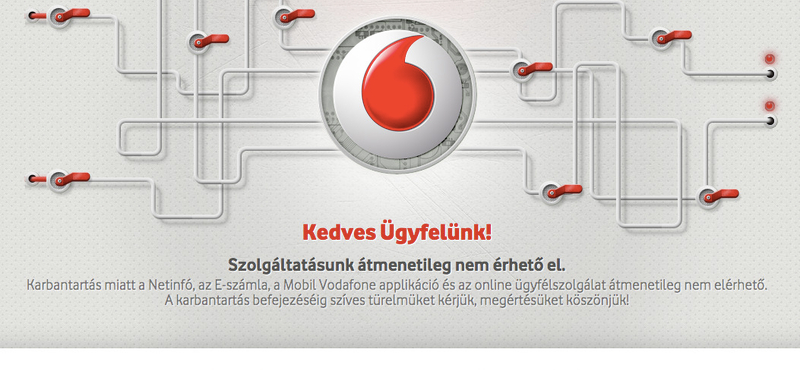 Napok óta valami baj van a Vodafone-nál, nem lehet számlát befizetni a honlapon