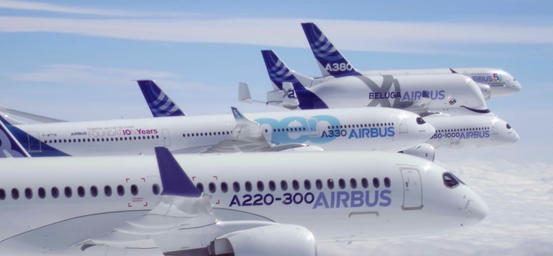 Videón, amit még a pilóták is ritkán látnak: 6 Airbus repült kötelékben