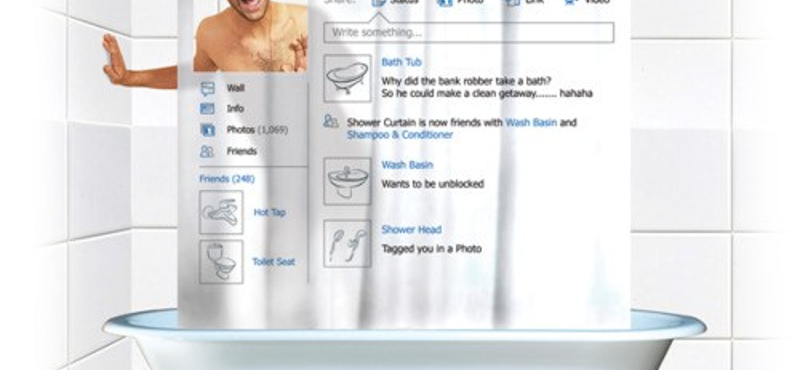 A Facebook fal már a fürdőszobába is befészkelte magát?
