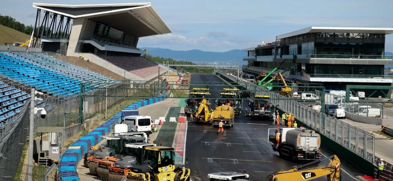 Új, tükörsima aszfaltot kapott a Hungaroring célegyenese