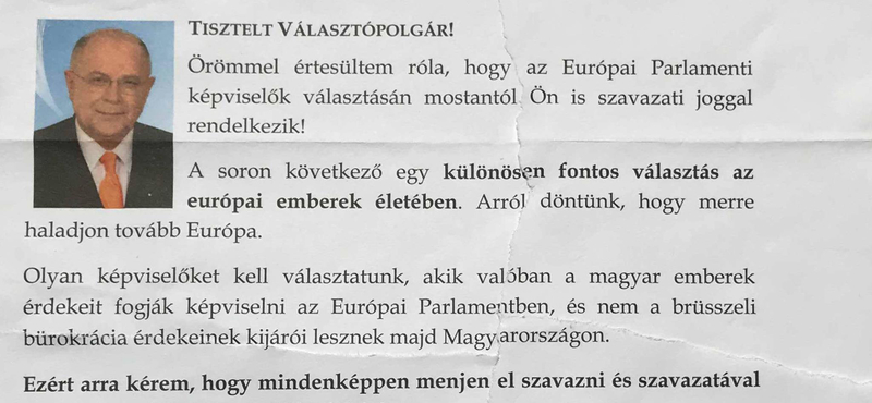 Ezzel az első szavazóknak küldött levéllel kampányol a Fidesz mellett Érd polgármestere