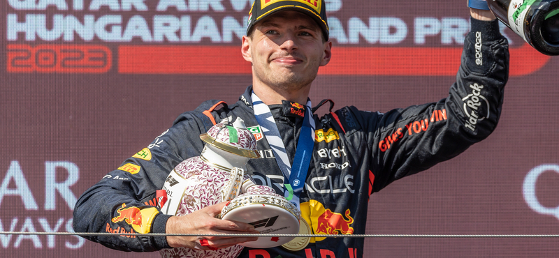 Fotó: már meg is kapta Max Verstappen az új Herendi-trófeáját