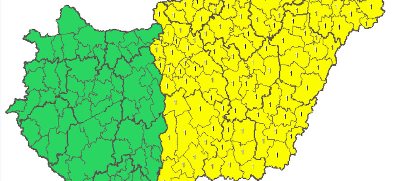 A fél országra figyelmeztetést adott ki az Országos Meteorológiai Szolgálat