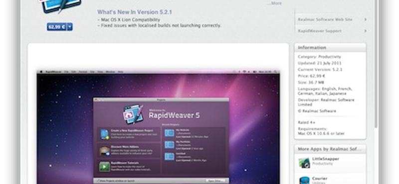 Lionra készek a Realmac Software alkalmazásai