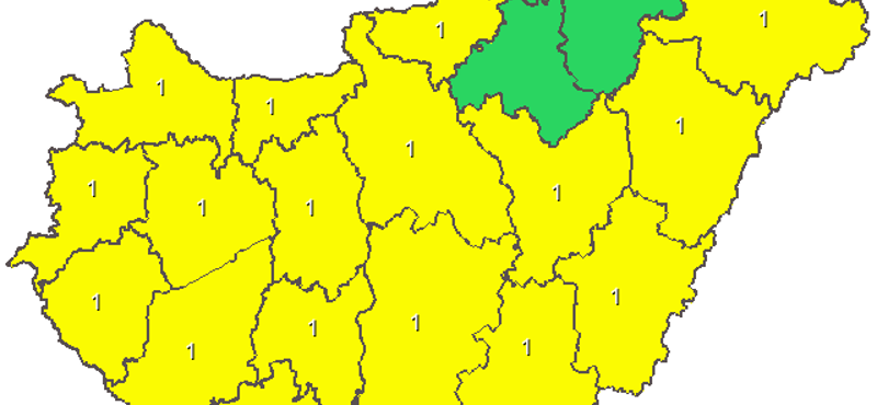 Viharos szél, eső: citromsárga riasztást adtak ki szinte az egész országra