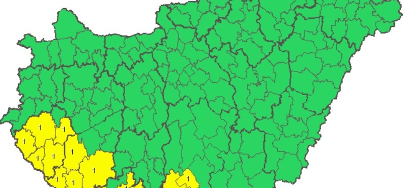 Riasztást adtak ki zivatar miatt, 7 megyében is nagy melegre figyelmeztetnek