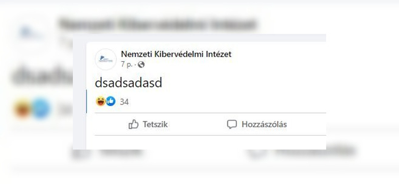 A Nemzeti Kibervédelmi Intézet kiírta Facebookra a nap mottóját: dsadsadasd