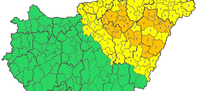 Ma is lecsaphat sokfelé a vihar – térkép a riasztásokról