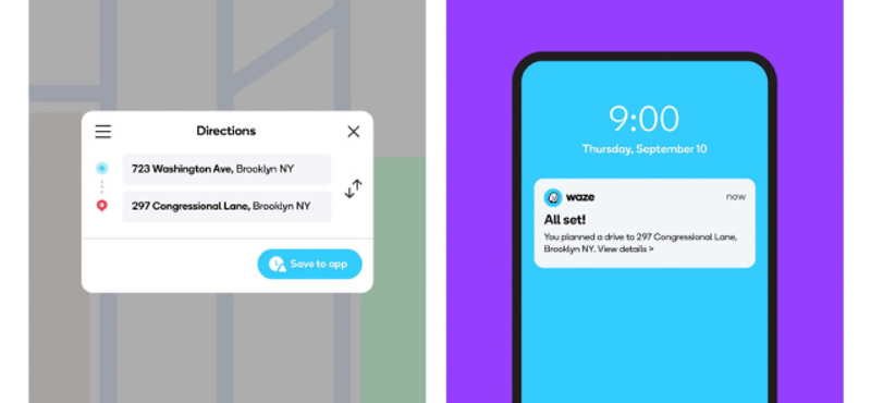 Remek újítás a Waze-ben: átküldheti telefonjára a számítógépen összerakott tervét