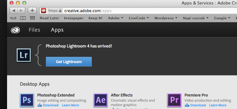 Felhőbe költözött az Adobe Lightroom 4 is!