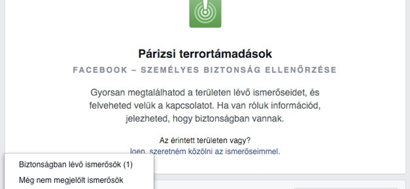 A párizsi terrortámadások miatt bekapcsolta a Facebook a biztonságot ellenőrző funkciót